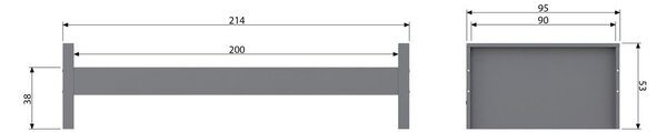 Letto singolo in legno di pino , 90 x 200 cm Morris - WOOOD