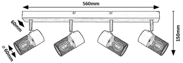 Rabalux 71154 - Faretto METTA 4xE14/40W/230V