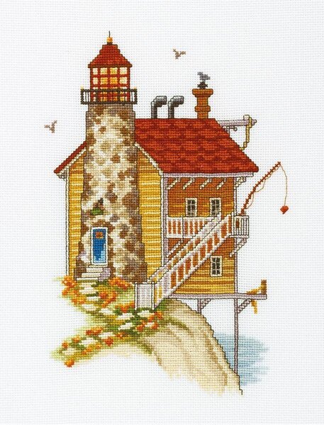 Kit per punto croce a conteggio "Muro di pietra del faro" M391, 17x25 cm