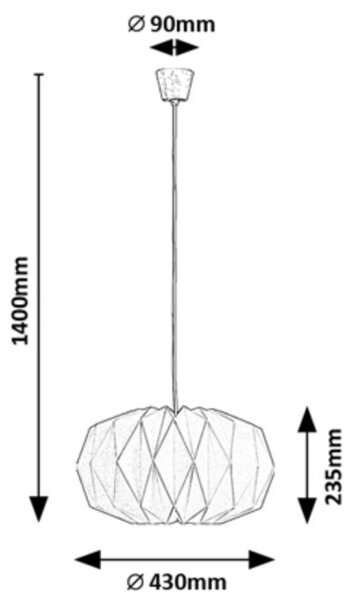 Rabalux 72003 - Lampadario a cavo ORMINI 1xE27/25W/230V