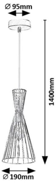 Rabalux 72005 - Lampadario a stelo LEANDROS 1xE27/60W/230V
