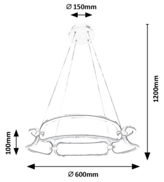 Rabalux 72010 - Lampadario LED FRINGILLA LED/67W/230V 4000K su cavo