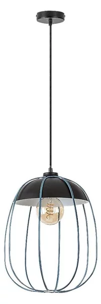 Rabalux 72024 - Lampadario a sospensione con filo SVENS 1xE27/60W/230V nero/blu