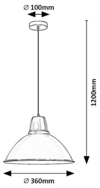 Rabalux 72013 - Lampadario a sospensione con filo WILBOUR 1xE27/60W/230V nero