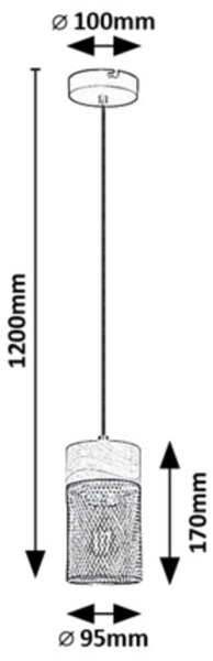 Rabalux 72043 - Lampadario a sospensione con filo CALLUM 3xE27/25W/230V faggio