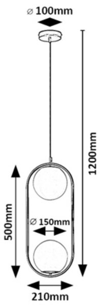 Rabalux 72029 - Lampadario a sospensione con filo GHITA 2xE27/20W/230V