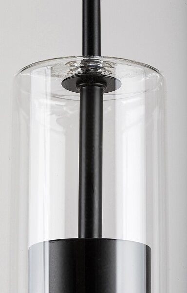 Rabalux 72047 - Lampadario a sospensione con filo KALEVI 1xGU10/50W/230V limpido/nero