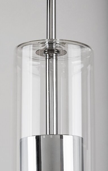 Rabalux 72046 - Lampadario a sospensione con filo KALEVI 1xGU10/50W/230V limpido/cromo