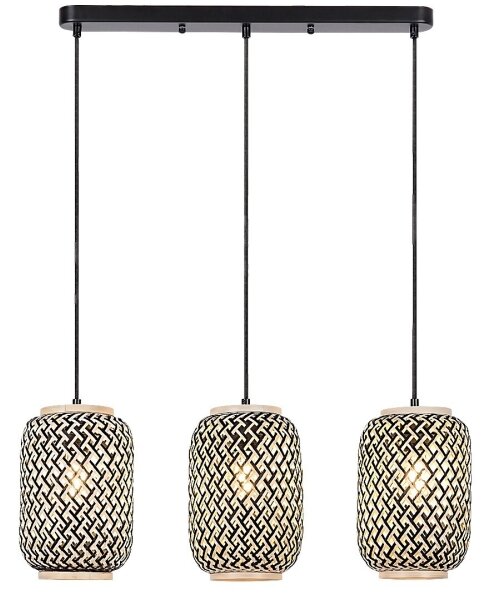 Rabalux 72093 - Lampadario ADALLA 3xE27/40W/230V in rattan su cavo