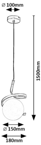 Rabalux 72126 - Lampadario a sospensione con filo SARABI 1xE27/20W/230V