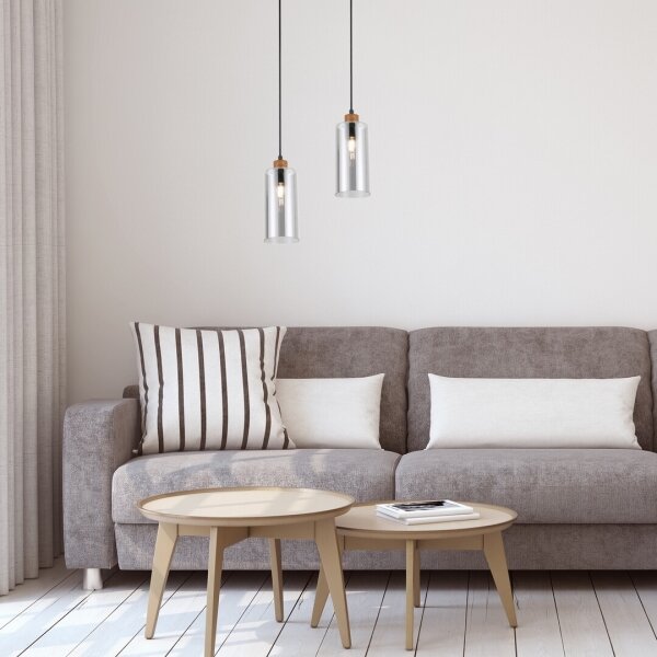 Rabalux 72141 - Lampadario a cavo TANNO 1xE27/25W/230V rovere
