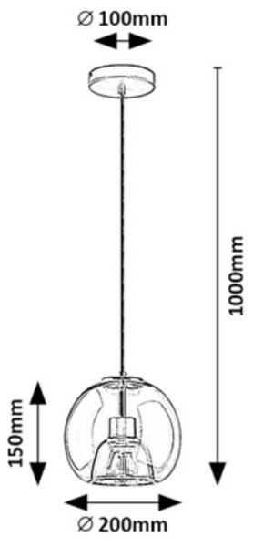 Rabalux 72132 - Lampadario a sospensione con filo CAMEO 1xE27/60W/230V