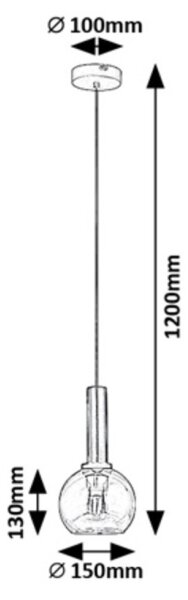 Rabalux 72171 - Lampadario a sospensione con filo CENTIO 1xE27/40W/230V