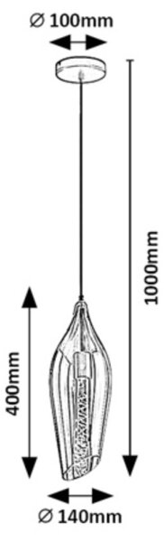 Rabalux 72201 - Lampadario a sospensione con filo BELLINI 1xE27/60W/230V