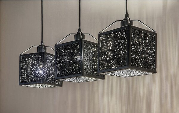Rabalux 72219 - Lampadario a sospensione con filo SAMILO 3xE27/40W/230V nero