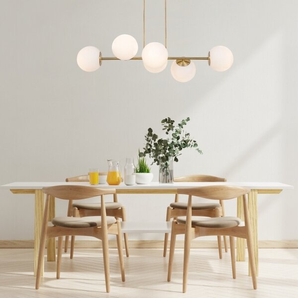 Rabalux 72249 - Lampadario a sospensione con filo KIARA 6xE27/35W/230V oro
