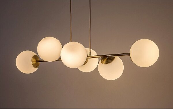 Rabalux 72249 - Lampadario a sospensione con filo KIARA 6xE27/35W/230V oro