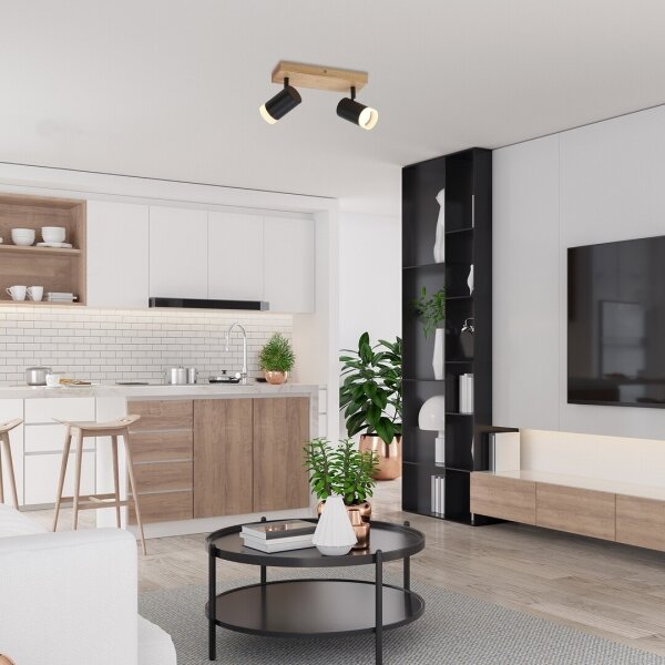 Rabalux 73122 - Plafoniera TORAS 2xGU10/5W/230V rovere