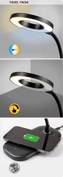 Rabalux 74013 - Lampada da tavolo LED dimmerabile con funzione Touch HARDIN LED/5W/5V nero