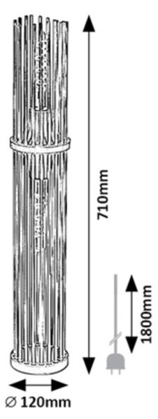 Rabalux 74022 - Lampada con piedistallo ROXAS 2xE27/40W/230V