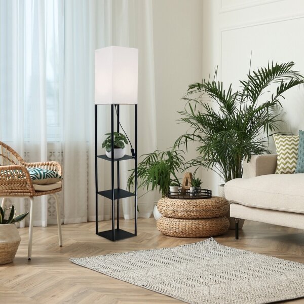 Rabalux 74191 - Lampada con piedistallo con un poličkami BRONN 1xE27/40W/230V