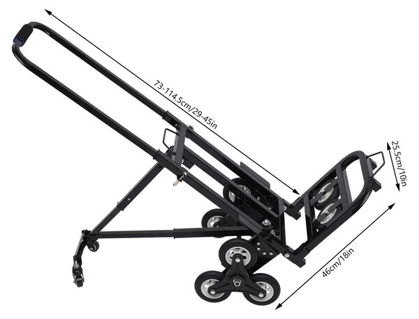 Scala per carrelli elevatori, acciaio pesante, design pieghevole, colore nero