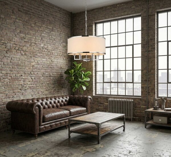 Open Design OR80209 - Lampadario a catena CASA 3xE14/12W/230V crema/cromo lucido
