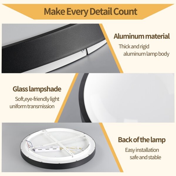 Brilagi - Lampada LED dimmerabile GLASS POOL DOUBLE LED/80W/230V 60 cm nero + telecomando