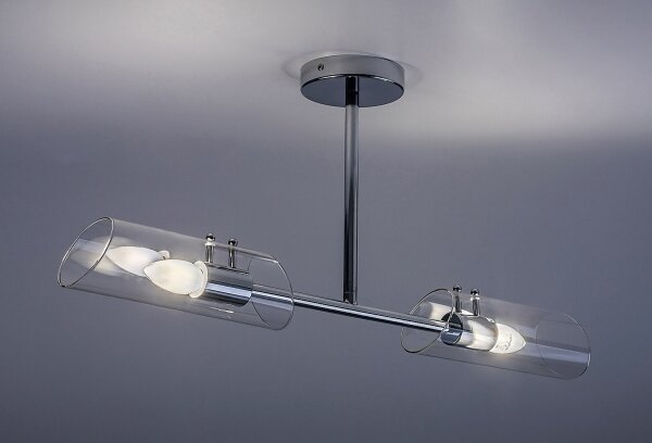 Rabalux 75030 - Lampadario da bagno a sospensione con supporto rigido TEODORO 2xE14/12W/230V IP44 cromo