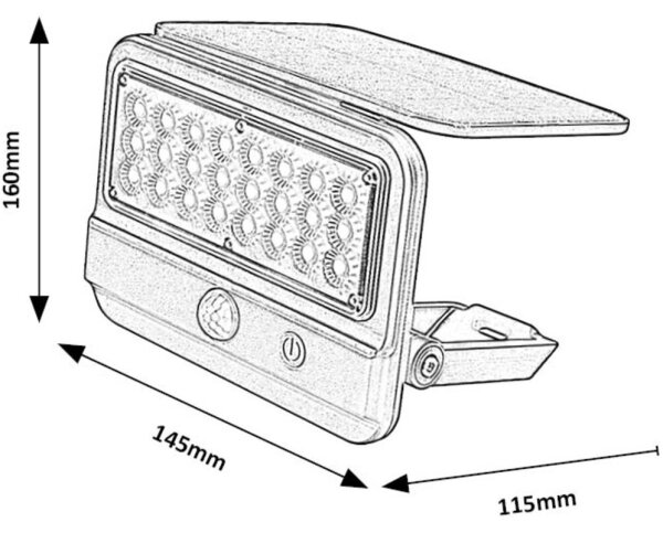 Rabalux 77040 - Lampada da parete solare LED FLAXTON LED/7W/3,7V IP54 nera