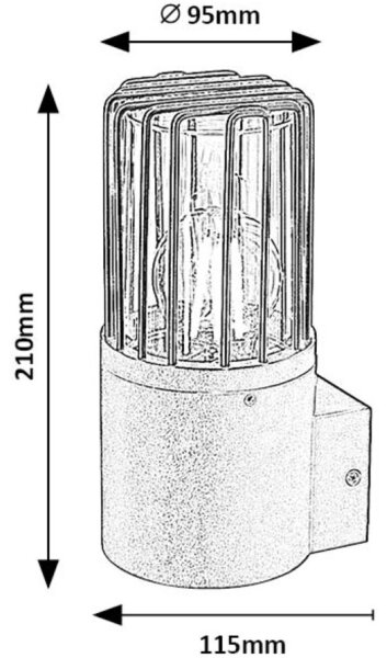 Rabalux 77083 - Applique da esterno HAREN 1xE27/60W/230V IP54 nero