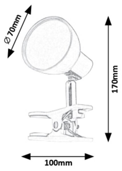 Rabalux 1480 - Lampada LED con Clip NOAH LED/5W/230V