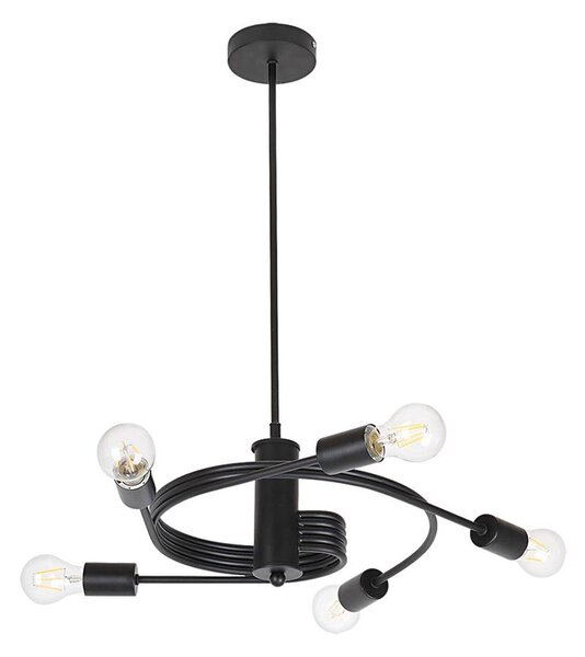 Rabalux 2098 - Lampadario fisso CARLY 5xE27/15W/230V nero