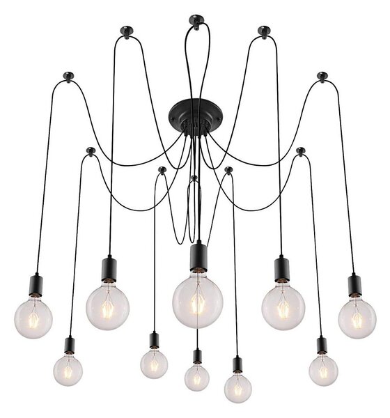 Rabalux 2224 - Lampadario CASPAR 10xE27/60W/230V nero