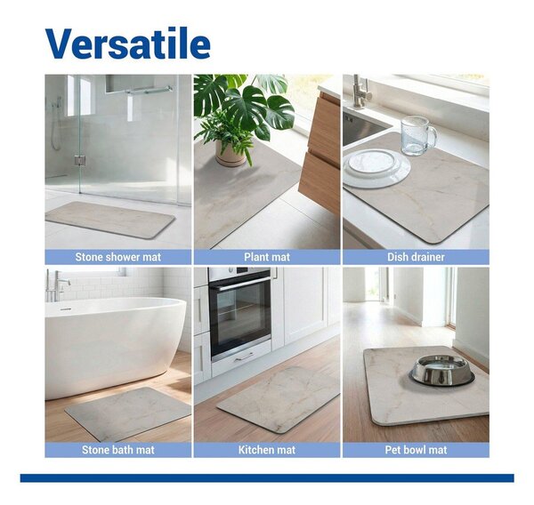 Tappetino per il bagno grigio tortora in diatomite 39x60 cm Itamos – Wenko