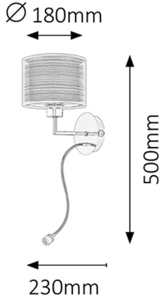 Rabalux 2629 - Applique ANASTASIA E27/60W + LED/1W