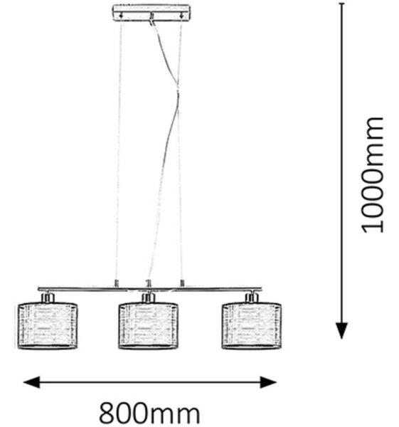 Rabalux 2630 - Lampada a sospensione ANASTASIA 3xE27/60W