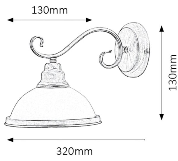 Rabalux 2751 - Applique ELISETT 1xE27/60W/230V