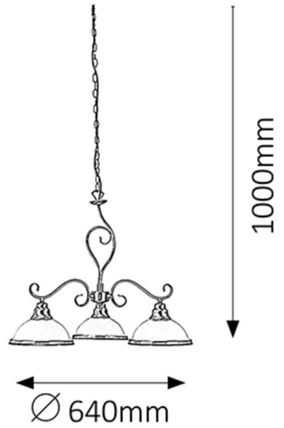 Rabalux 2753 - Lampadario ELISETT 3xE27/60W/230V