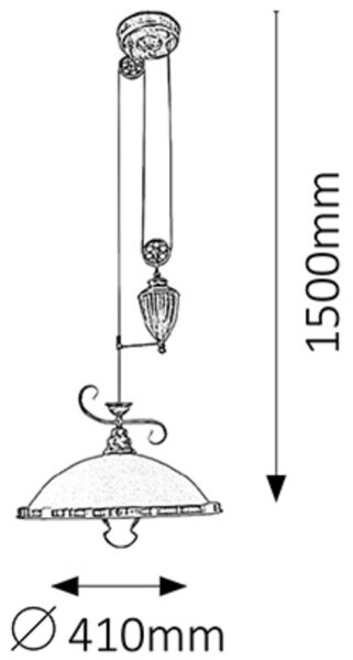 Rabalux 2756 - Lampadario ELISETT 1xE27/60W/230V
