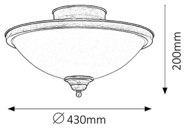 Rabalux 2759 - Plafoniera ELISETT 2xE14/40W/230V