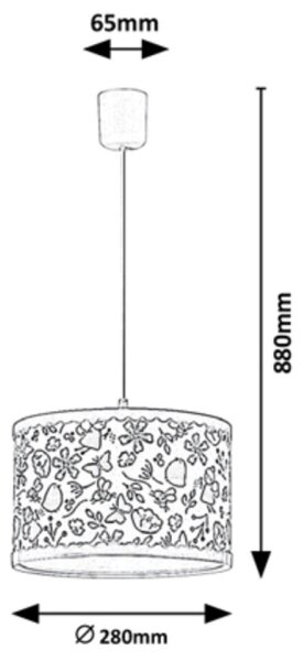 Rabalux - Lampadario a sospensione per bambini 1xE27/40W/230V rosa