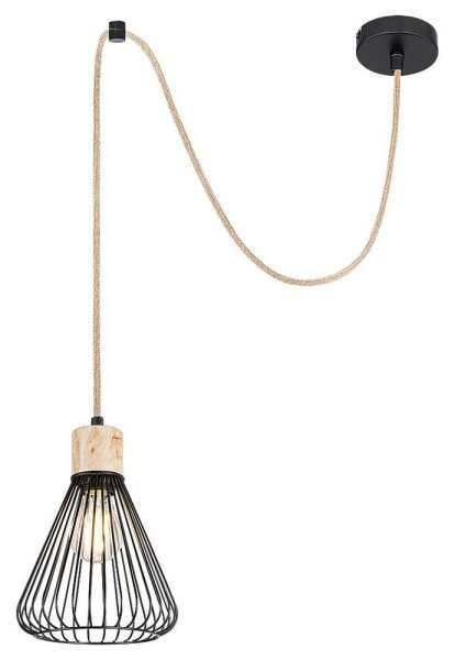 Rabalux 3148 - Lampadario a sospensione con filo FARFALLE 1xE27/40W/230V nero/faggio