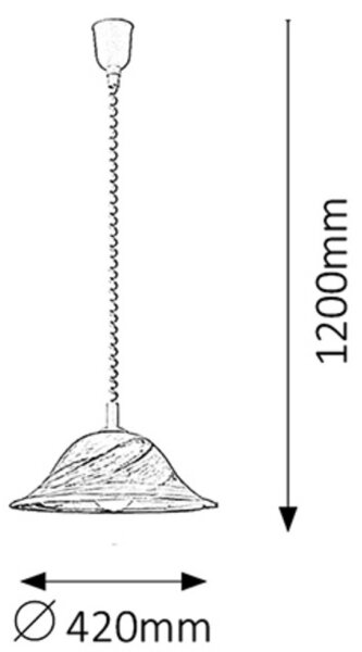 Rabalux 3954 - Lampadario ALABASTRO 1xE27/60W/230V in vetro alabastrino