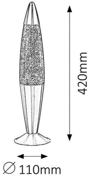 Rabalux 4113 - Lampada di lava GLITTER 1xE14/25W/230V