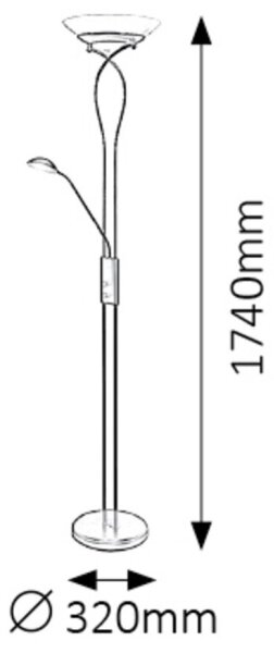 Rabalux 4554 - Lampada da terra GAMMA 2xE27/15W+1xG9/40W/230V nero
