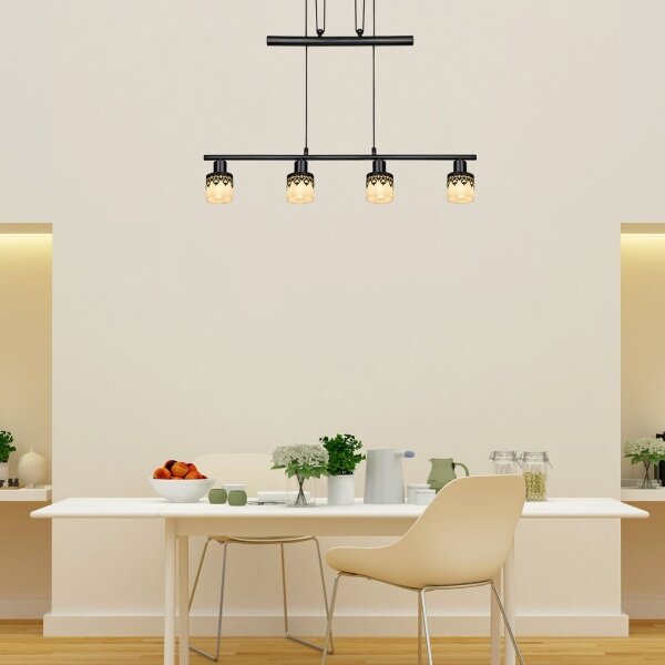 Rabalux 5345 - Lampadario a sospensione con filo LACEY 4xE14/40W/230V