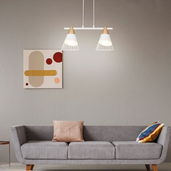 Rabalux 5666 - Lampadario a sospensione con filo ISAAC 2xE27/60W/230V