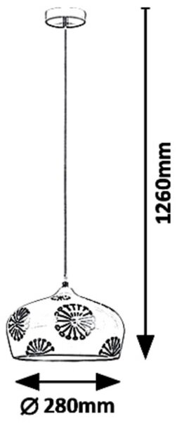 Rabalux 6049 - Lampada a sospensione su cavo GINGER 1xE27/60W/230V