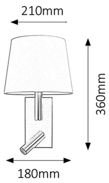Rabalux 6539 - Lampada da parete LED HARVEY E27/40W + LED/3W